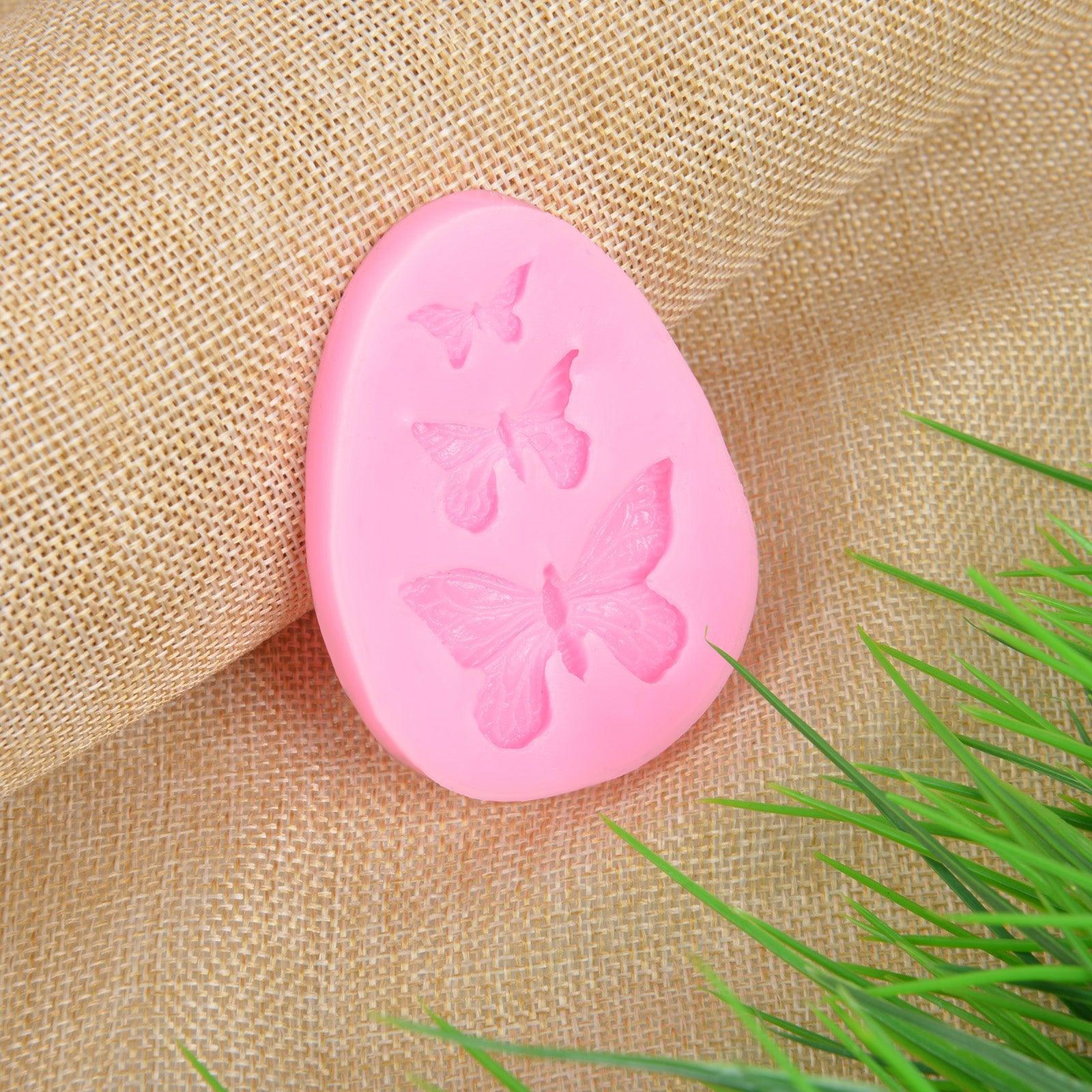 Butterfly Mold Silicone Baking Accessories 3D Sugar Craft Chocolate Cutter Mould Fondant Cake Decorating Tool 3 Colors Silicone Butterfly Mold Butterfly Fondant Mold Chololate Candy Cake Baking Mold For Cake Decorating