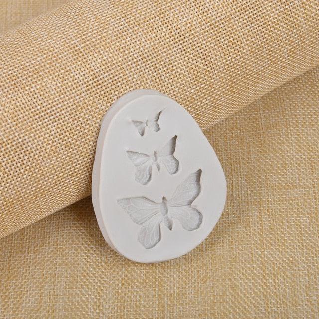 Butterfly Mold Silicone Baking Accessories 3D Sugar Craft Chocolate Cutter Mould Fondant Cake Decorating Tool 3 Colors Silicone Butterfly Mold Butterfly Fondant Mold Chololate Candy Cake Baking Mold For Cake Decorating