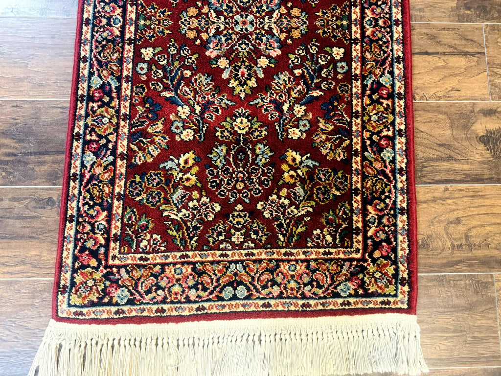 Small Karastan Rug 2.6 x 4 Red Sarouk #785, Karastan Wool Pile Rug, Original 700 Series, Discontinued Vintage Karastan Carpet