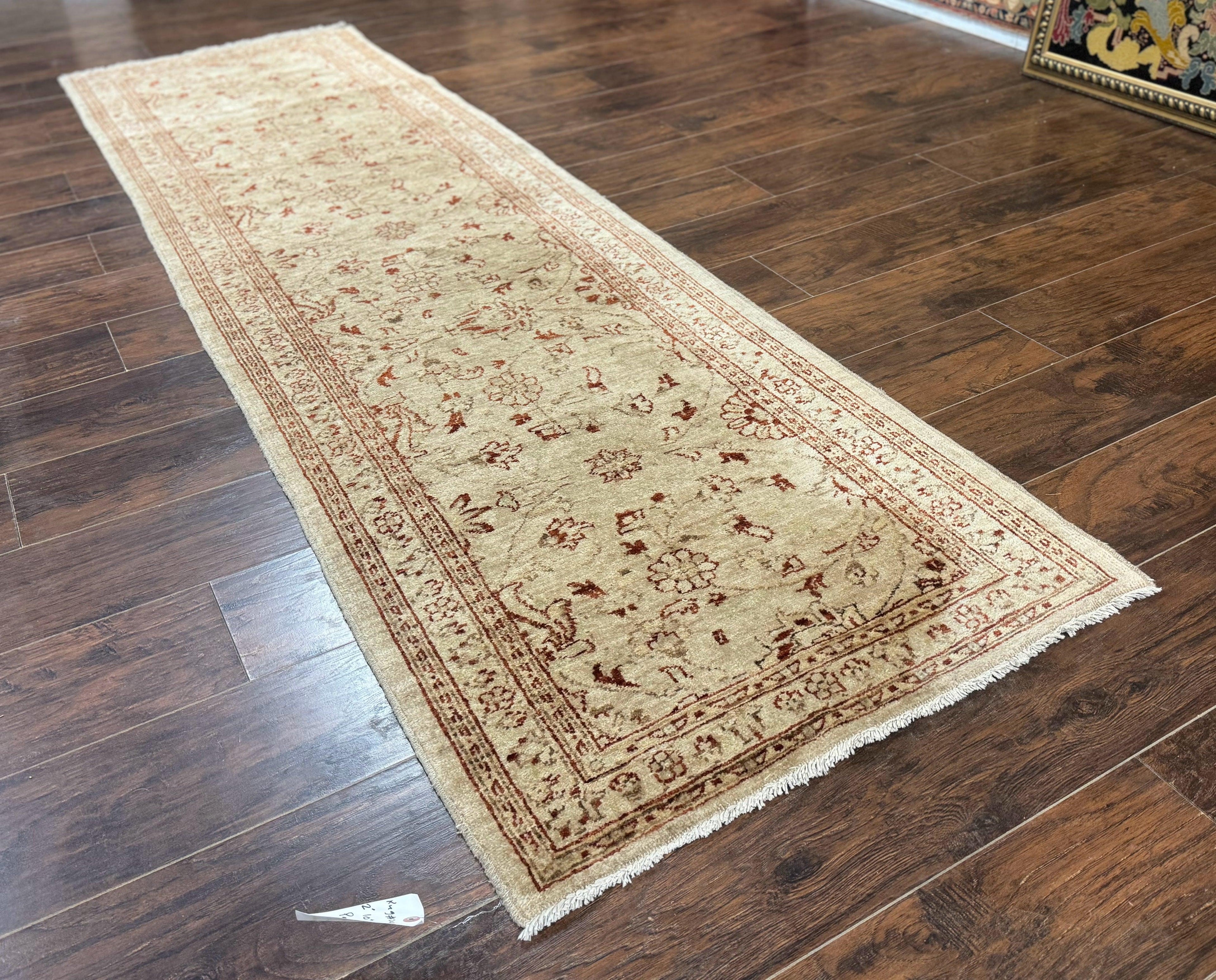 Peshawar Runner Rug 3 x 9.7, Pakistani Oriental Runner Rug, Vintage Rug for Modern Home, Runner for Hallway or Kitchen, Oushak Runner