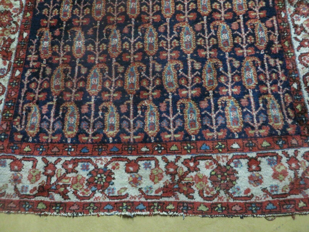 4' X 6' Antique Handmade Turkish Sivas Wool Rug Vegetable Organic Dye Nice Blue