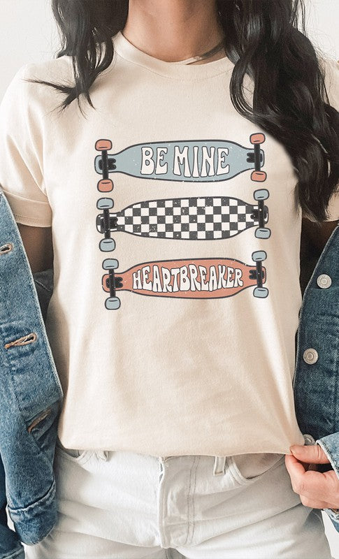 Be Mine Heartbreaker Skateboard Graphic Tee T-Shirt