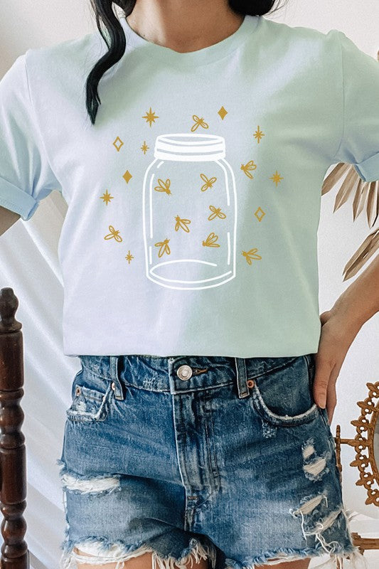 Fireflies in a Jar Glow Summer Nights Graphic Tee T-Shirt