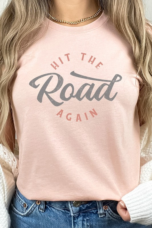 Hit The Road Again Roadtrip Vacation Graphic Tee T-Shirt