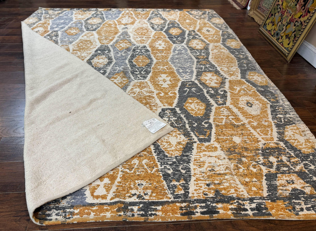 Handmade Contemporary Modern Indian Rug 8x10, Colorful