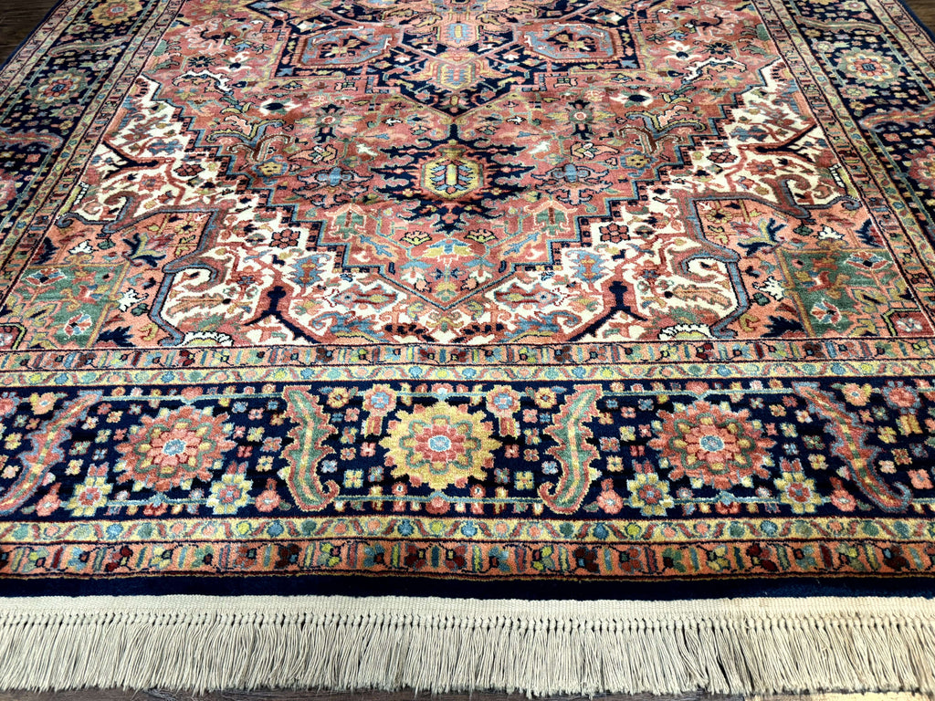 8.8 x 12 Karastan Heriz Rug #726, Vintage Wool Discontinued Carpet, Original 700 Series