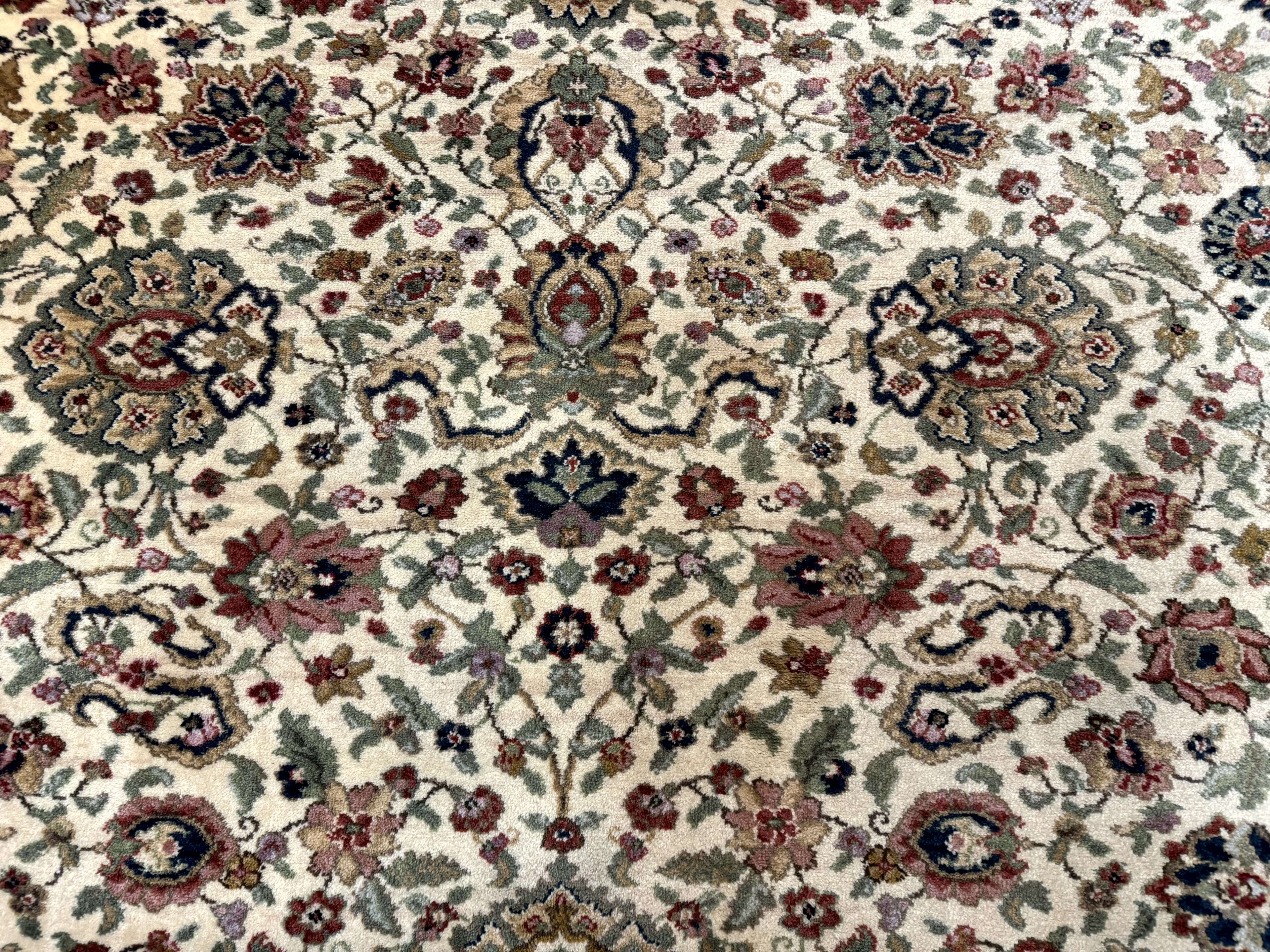 Karastan Rug 8.8 x 10.6 Ivory Indo Kirman #700/706, Wool Original Series