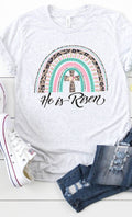 He Has Risen rainbow cross Graphic Tee T-Shirt