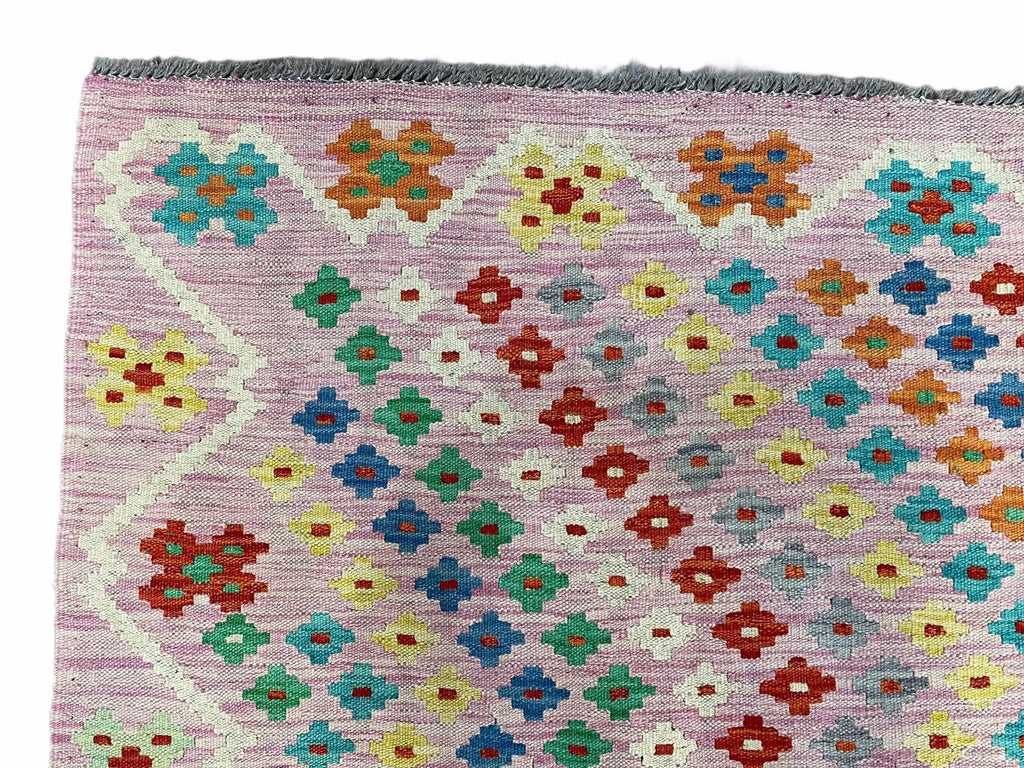 Pink Kilim Rug 6x8 Colorful Turkish Kilim Rug 6 x 8 Flat Weave Kilim Playful Kilim Multicolor Anatolian Chobi New Kilim