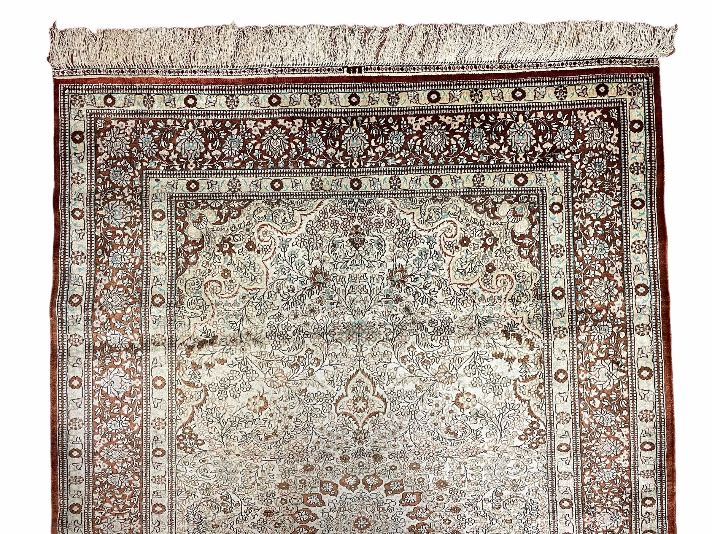 4' X 6' Vintage Fine Handmade Chinese Oriental Silk Rug 400 KPSI Wow