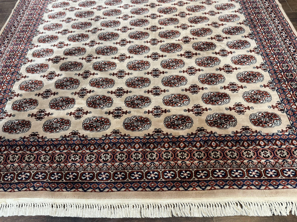 Karastan Rug 8.2 x 11.6 Beige Bokhara, Wool Pile, Vintage Discontinued Karastan Area Rug, Belgium Power Loomed Rug