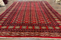 Bokhara Rug 9x12, Red Turkoman Rug, Pakistani Rug, Tribal Carpet, Wool Rug, Red Rug