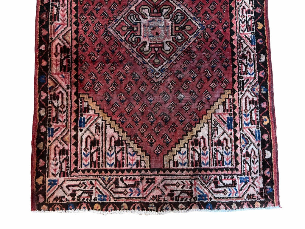 4x6 Antique Rug Handmade Wool Rug Organic Dyes Red Ivory Red Tribal Rug Boho Rug