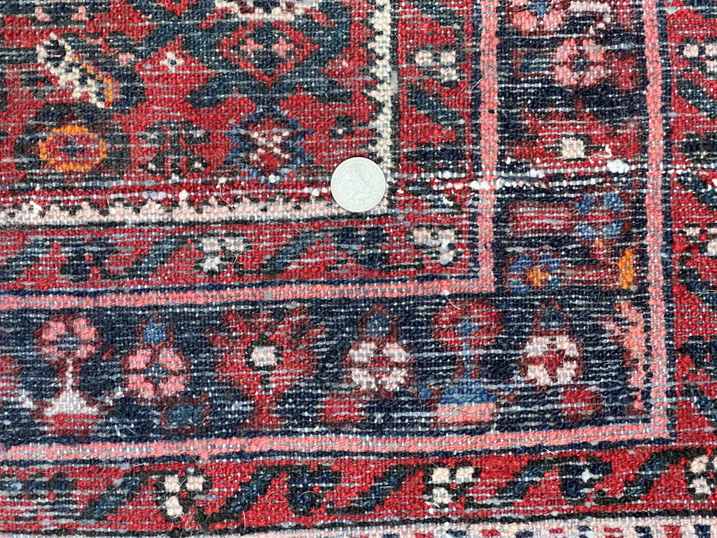 Long Persian Runner Rug 2.9 x 17, Red Handmade Wool Rug for Hallway, Antique Persian Carpet, 17ft Runner, Persian Hamadan Dargazine Rug