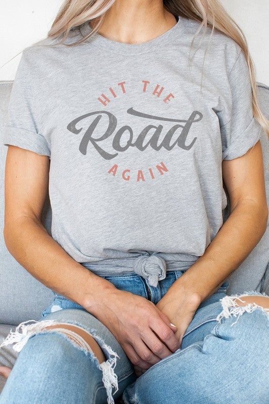 Hit The Road Again Roadtrip Vacation Graphic Tee T-Shirt