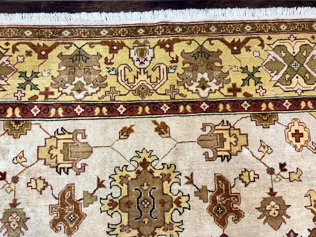Turkish Oushak Rug 9x12, Oat Color, Wool Carpet