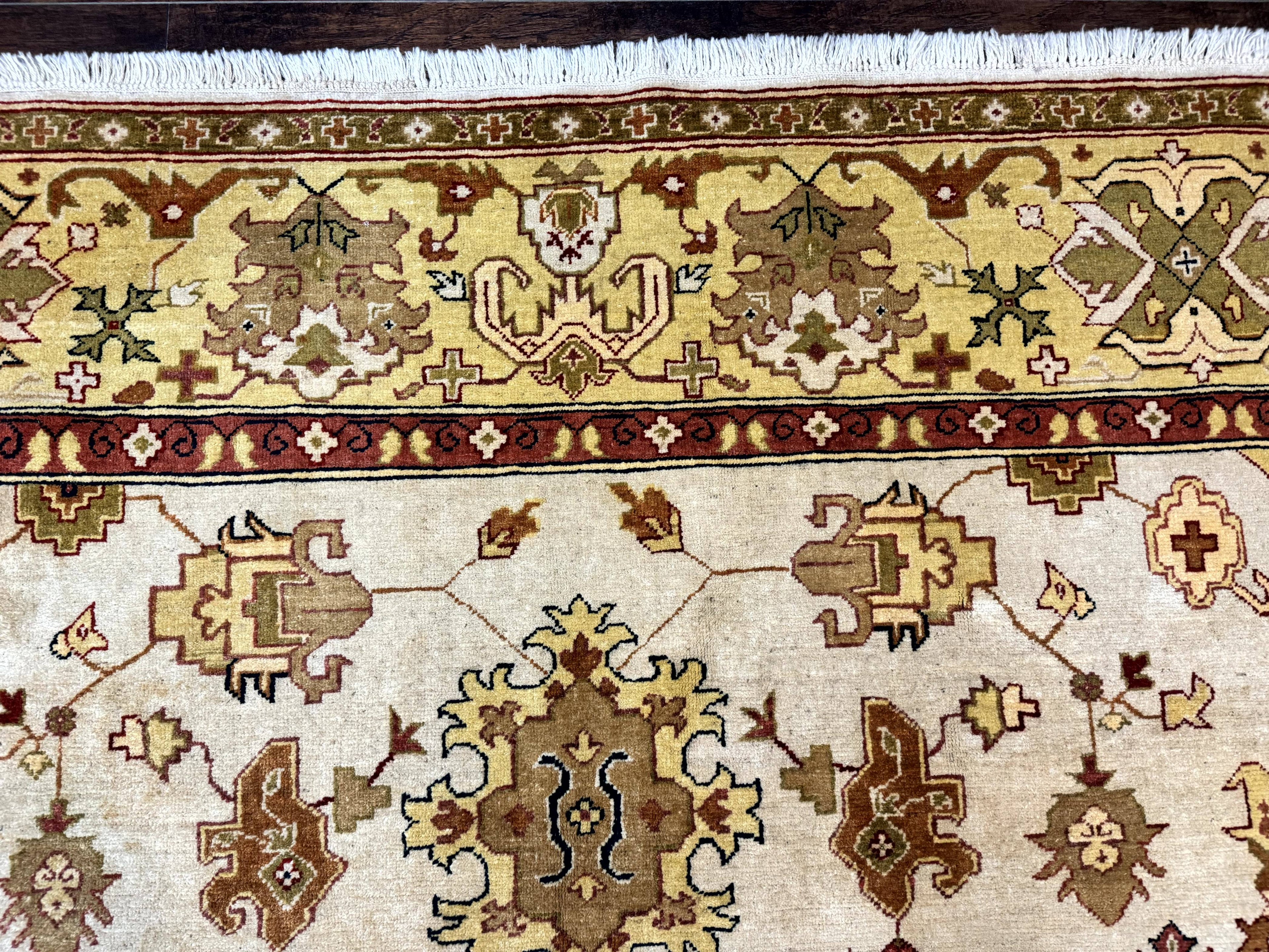 Turkish Oushak Rug 9x12, Oat Color, Wool Carpet