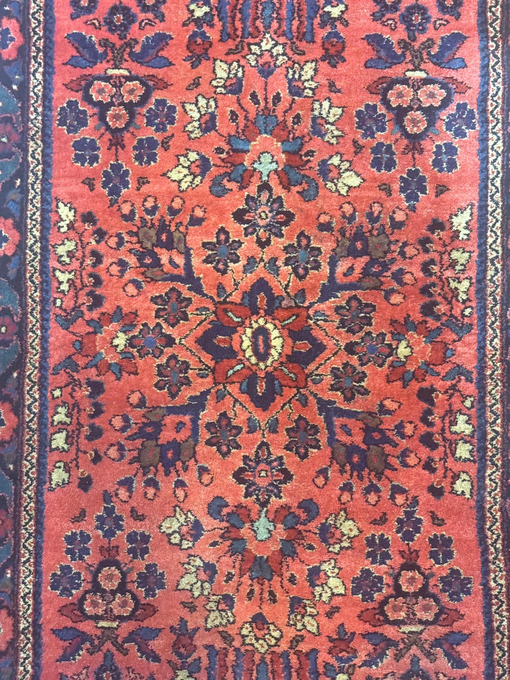 Antique Persian Sarouk Rug 2x4, Red, Fine 260 KPSI