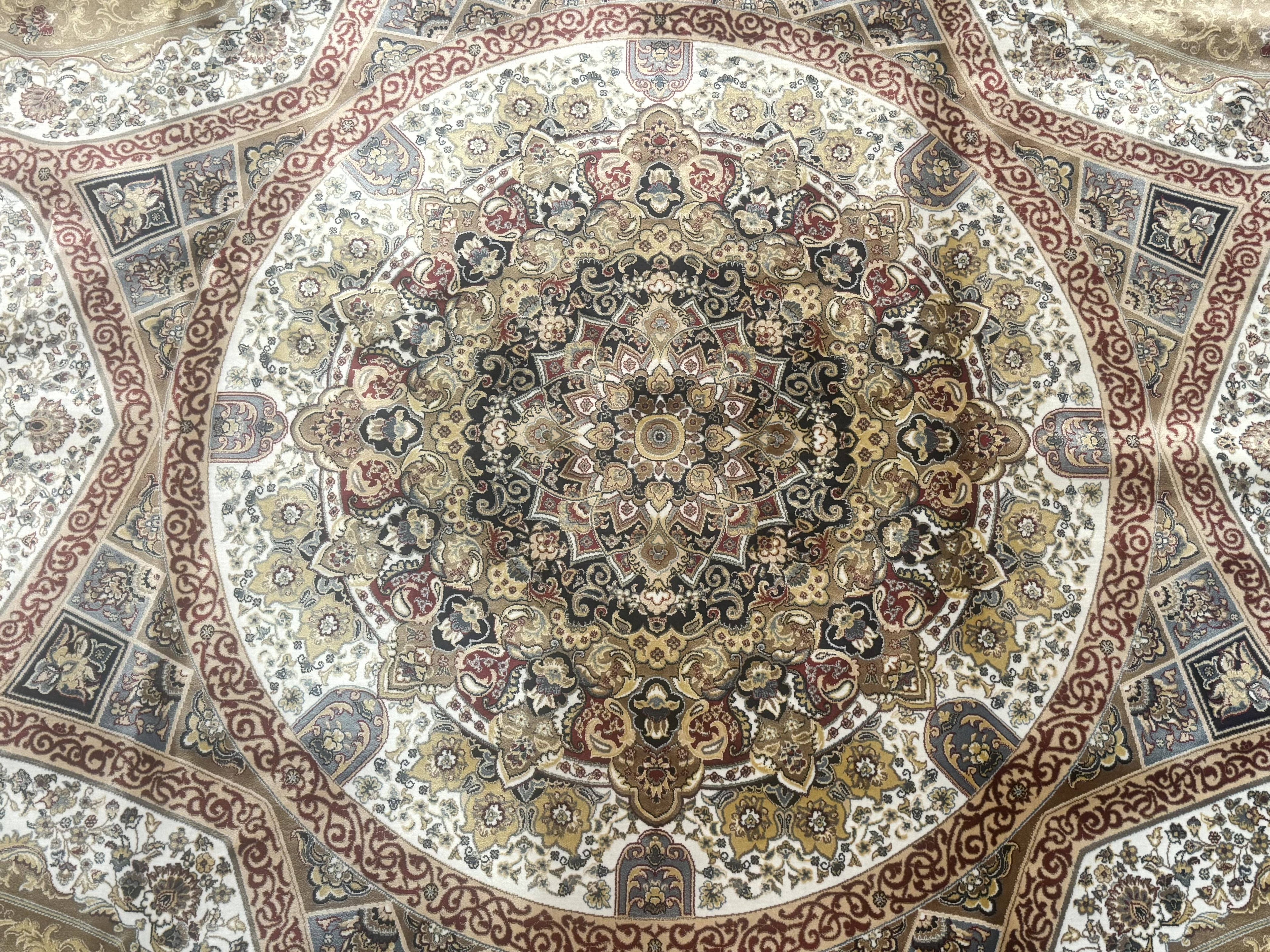 Turkish Silk Rug 8x10, Dome Design, Hereke Carpet, Bamboo Silk, New