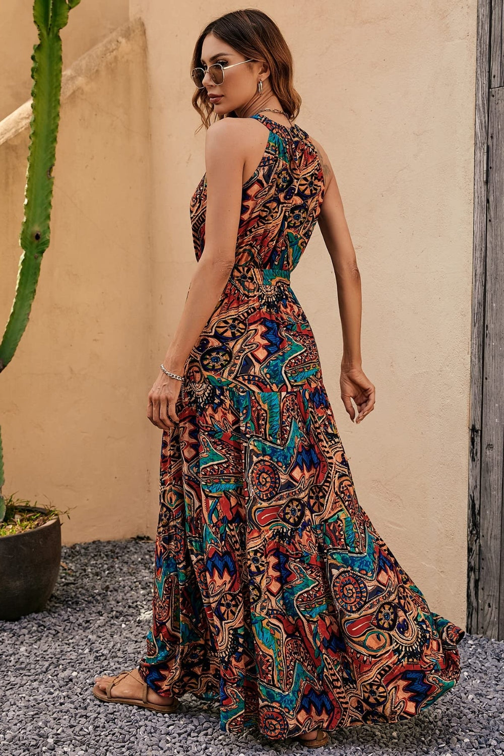 Elegant Floral Sleeveless Dress Lightweight & Feminine Summer Essential Beautiful Print Dress