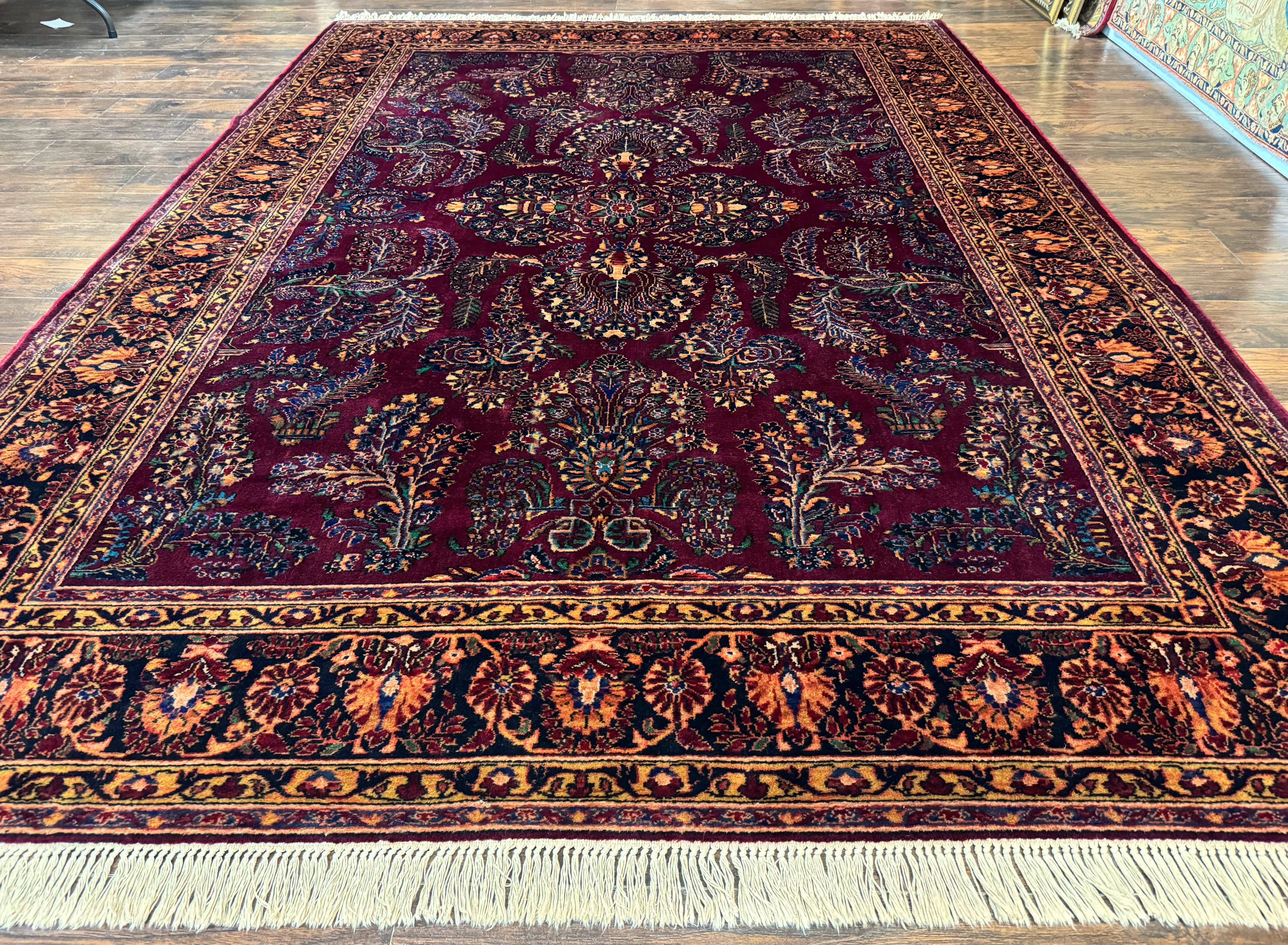 Antique Karastan Rug 8.6 x 12, Wool Pile, Vintage Discontinued Karastan Sarouk Lanamar