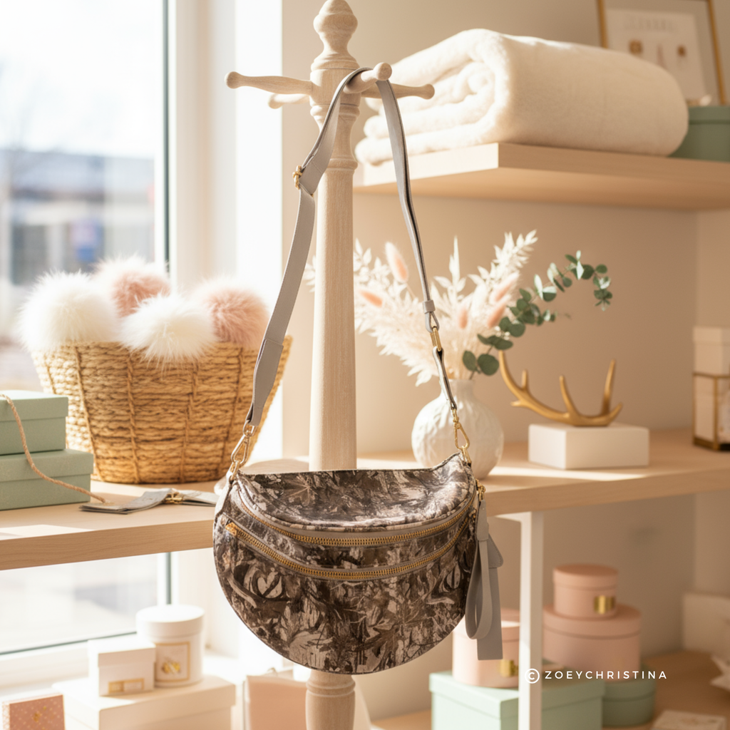 Chic & Spacious Checkered or Camo Crossbody Bag