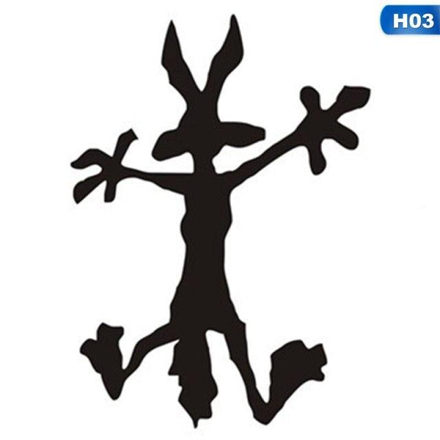 Car Auto Window Rear Bumper Trunk Decoration Sticker Vinyl Cartoon Funny Decal Car-Styling Exterior Trim Car Decal, E Cartoon Coyote Splat Hitting Wall Door Cars Laptop Truck Bumper Window Decal Accessories Emblem Sticker Applies Easily To Cars