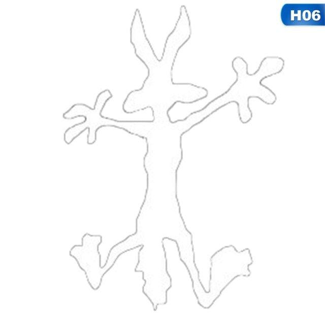 Car Auto Window Rear Bumper Trunk Decoration Sticker Vinyl Cartoon Funny Decal Car-Styling Exterior Trim Car Decal, E Cartoon Coyote Splat Hitting Wall Door Cars Laptop Truck Bumper Window Decal Accessories Emblem Sticker Applies Easily To Cars