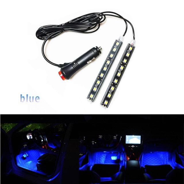 Car Interior LED Foot Sole Interior Car Lights Decoration Light Strip Car Interior Atmosphere Light Under Lighting Dashboard Waterproof Decoration Lighting Kit Bluetooth Smart LED Light Strips for Cars