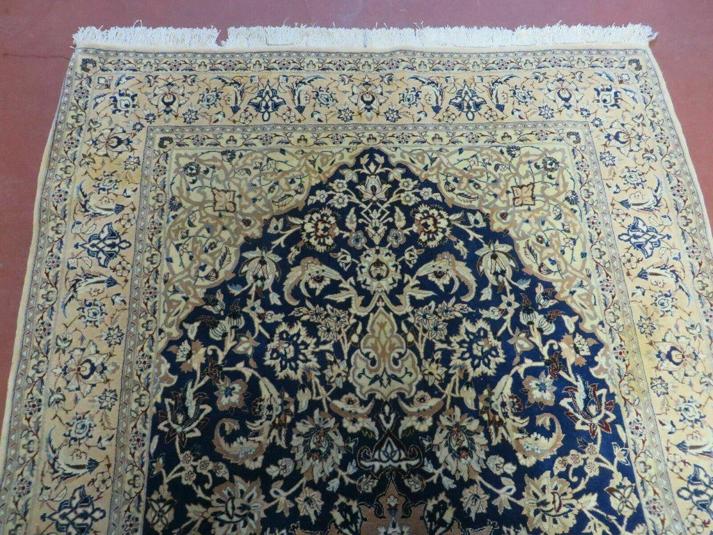 4' X 6' Handmade Ultra Fine India Floral Oriental Wool Silk Rug Hand Knotted