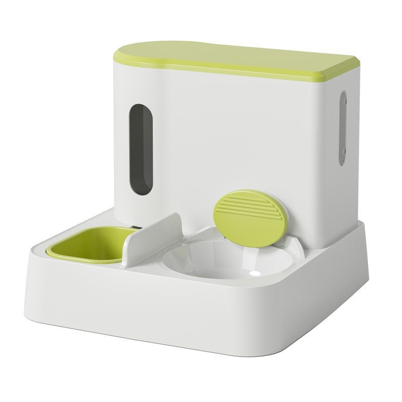 Cat Automatic Pet Feeder Water Dispenser Integrated Double Bowl Drinking Pet