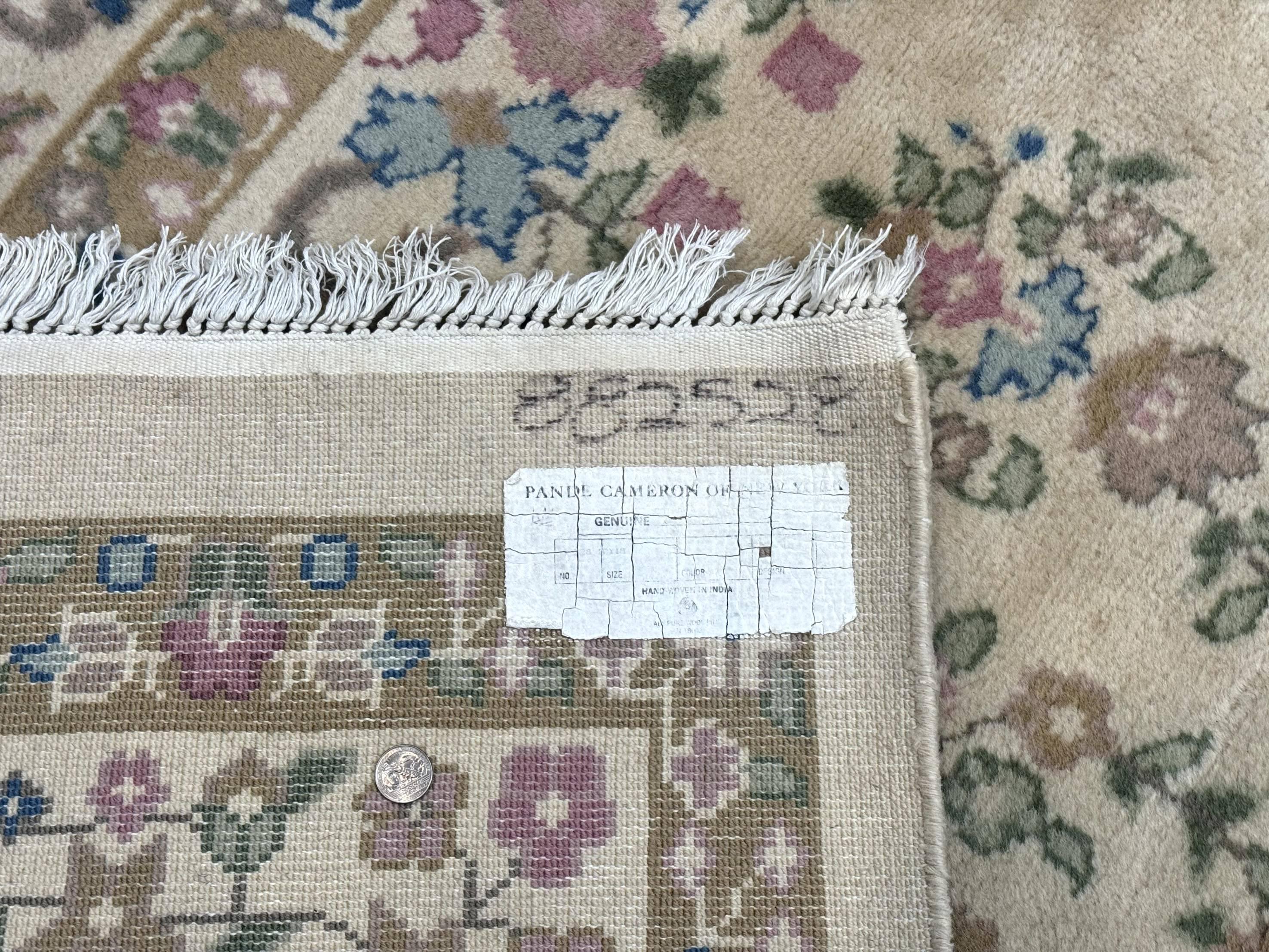 Indo Persian Rug 12x15, Palace Sized Carpet, Oversized Wool Handmade Rug, Kerman Rug, Semi Open Field, Pande Cameron Rug, Beige
