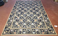 6x9 Vintage Needlepoint Rug, Petitepoint Carpet, Butterflies Floral Design