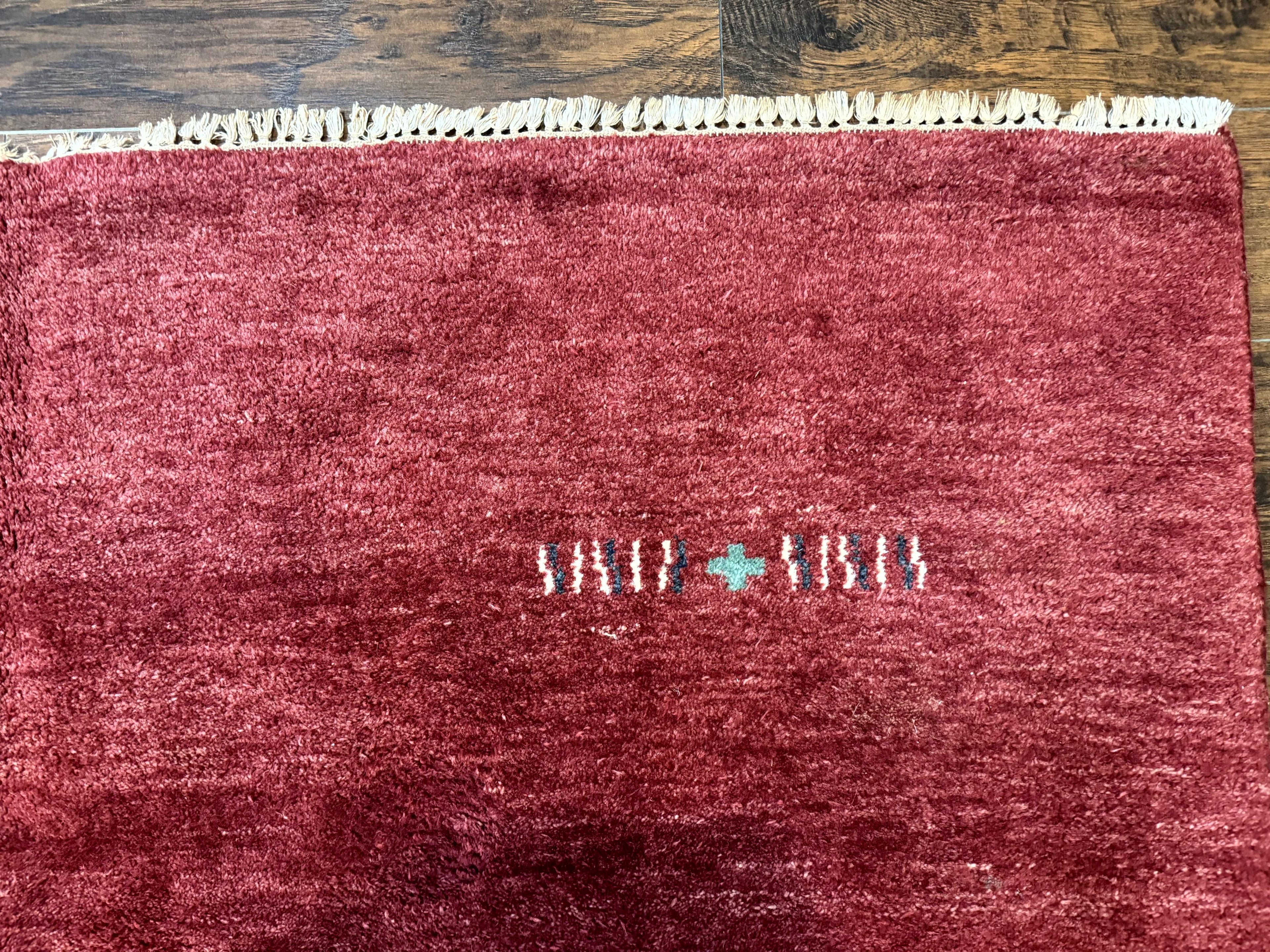 Modern Indo Persian Gabbeh Rug 7x10, Red, Tribal Area Rug