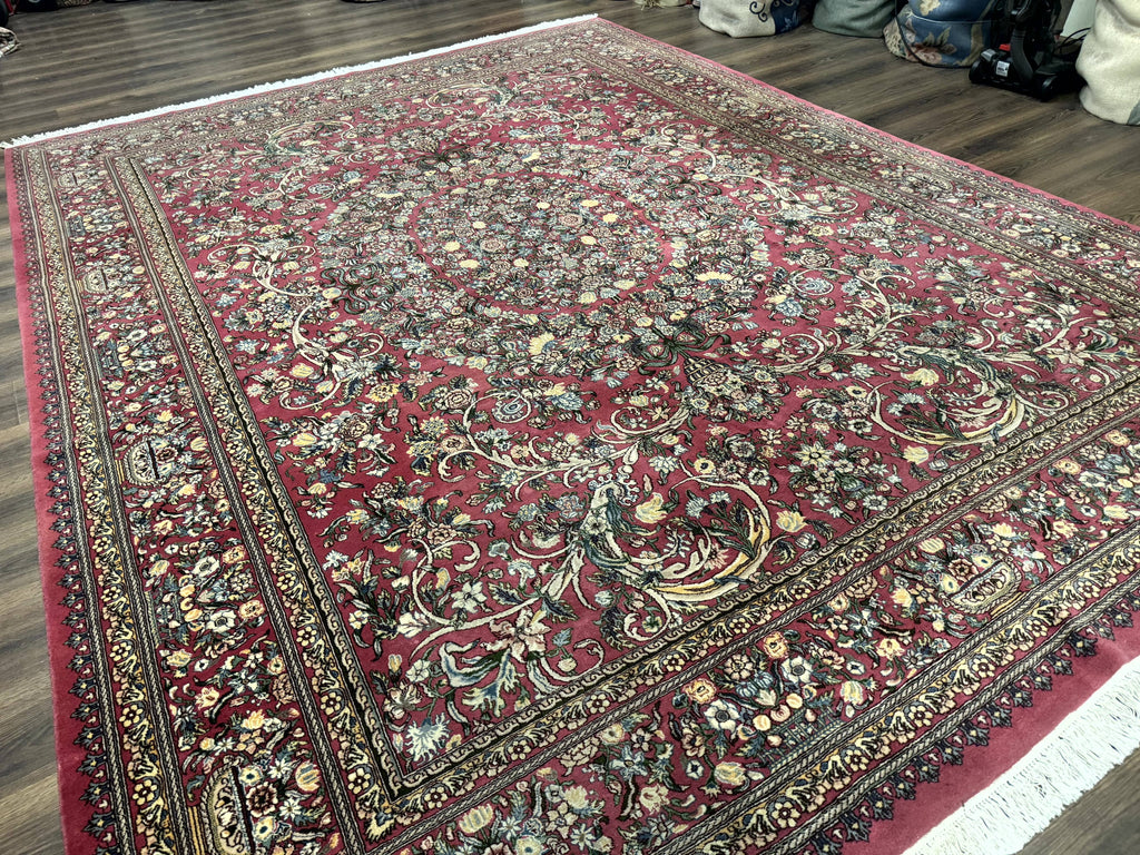 Sino Persian Rug 9x12, Fine 290 KPSI, Rose-Red, Floral Allover