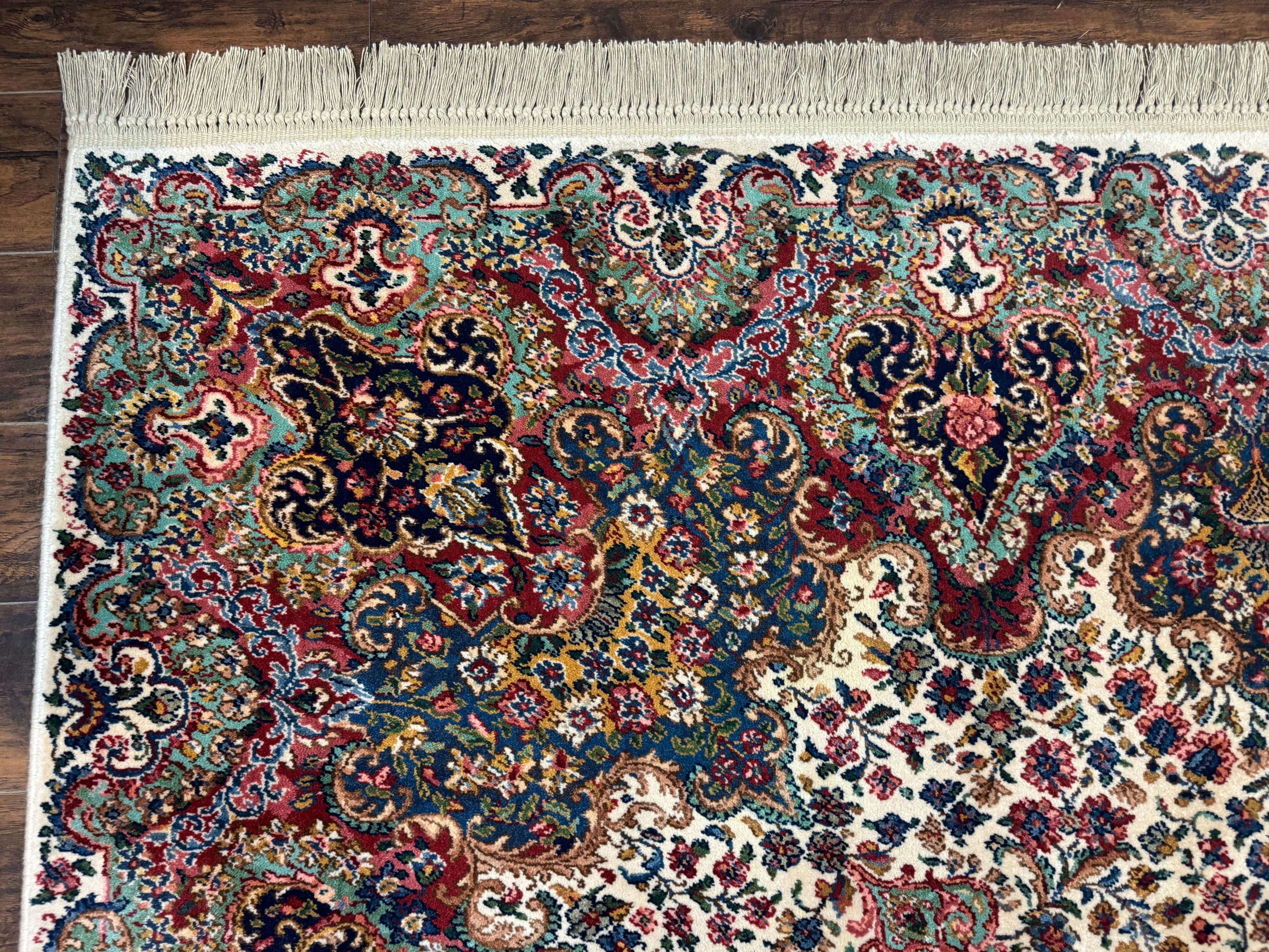 Karastan Rug #742 Floral Kirman 8.8 x 12, Wool Pile, Vintage Original Series, Rare