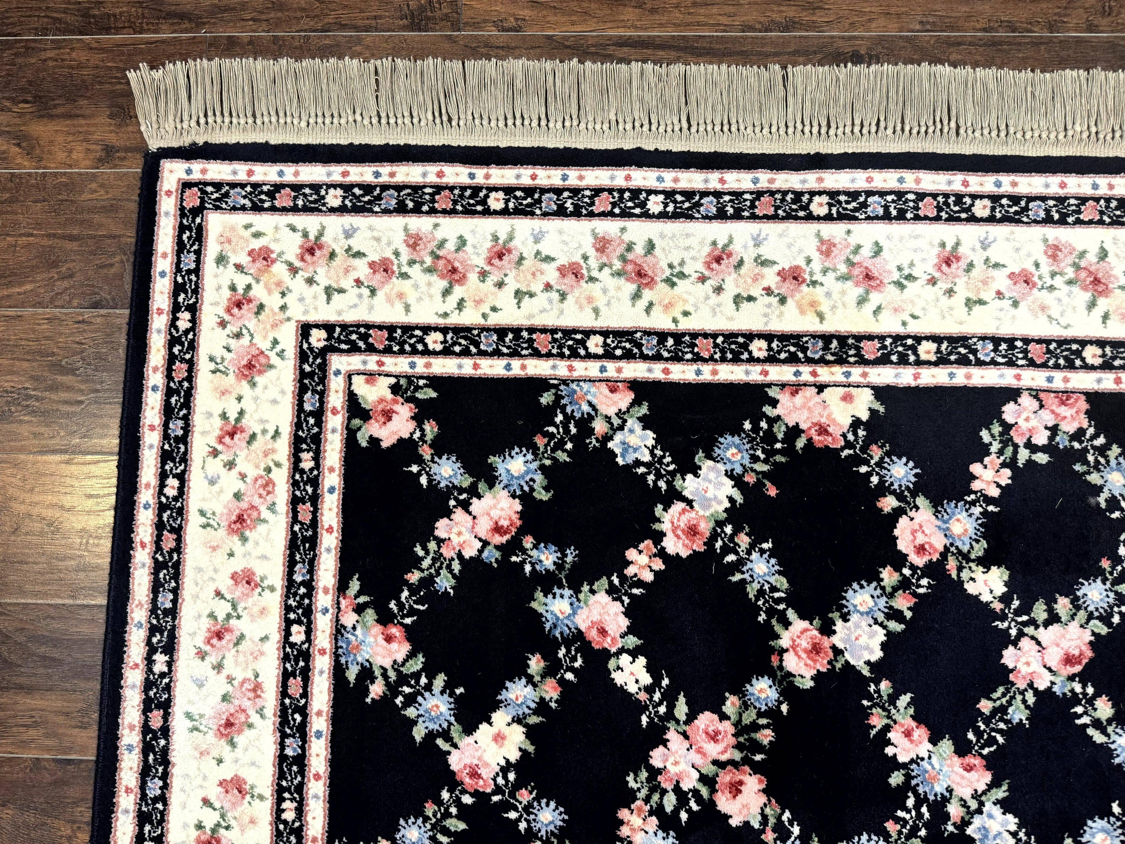 Karastan Rug 8.8 x 12, Garden of Eden #509/1270, Ebony Trellis, Vintage Discontinued Wool Pile Karastan Carpet