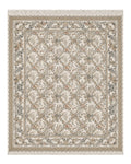 Pak Persian Floral Rug 11 x 12.6, Ivory, Very Fine, Hand Knotted