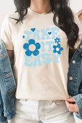 Take It Easy Floral And Hearts Spring Graphic Tee T-Shirt