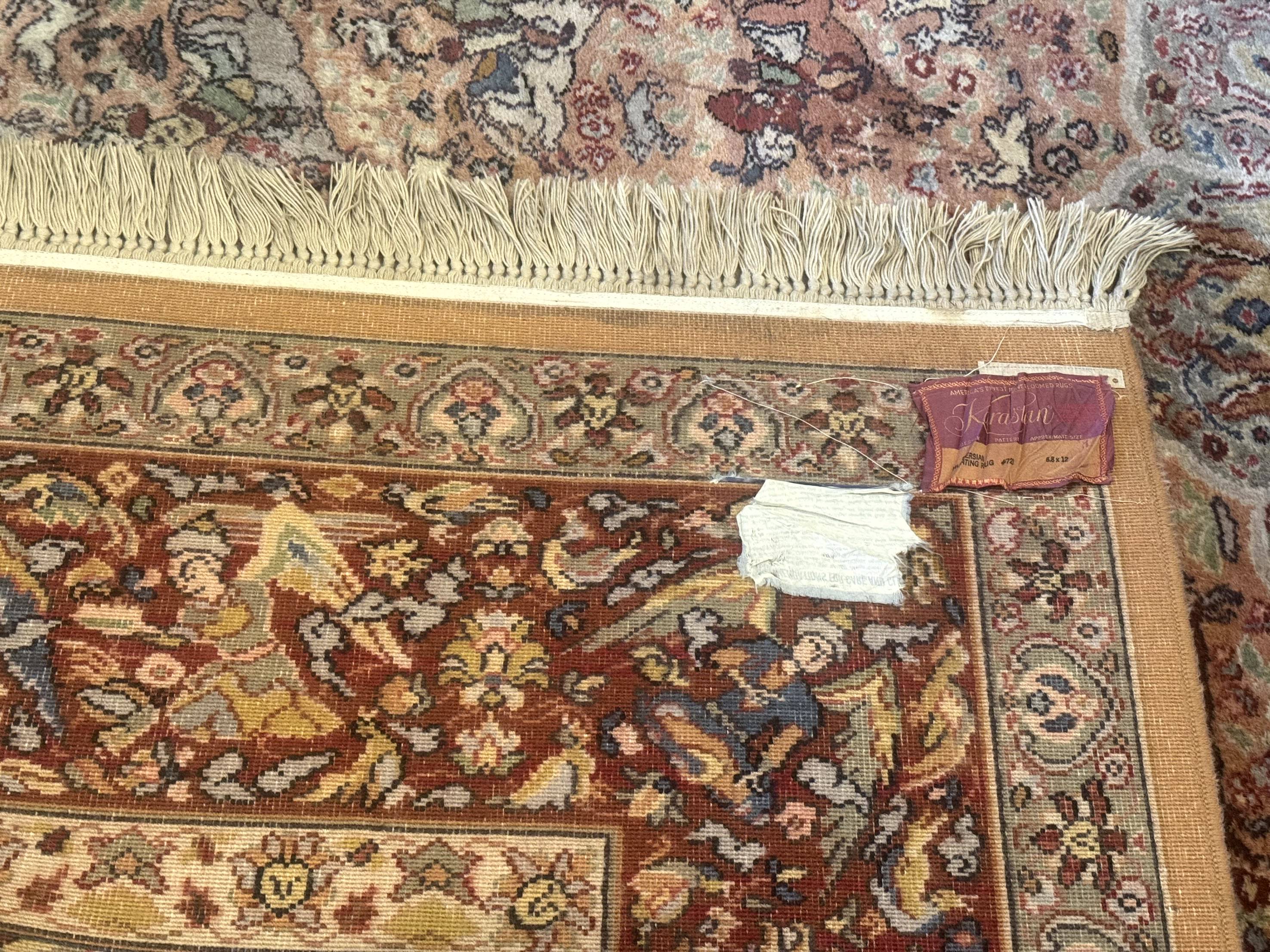 Karastan Rug 8.8 x 12 Persian Hunting Rug #723, Wool Area Rug