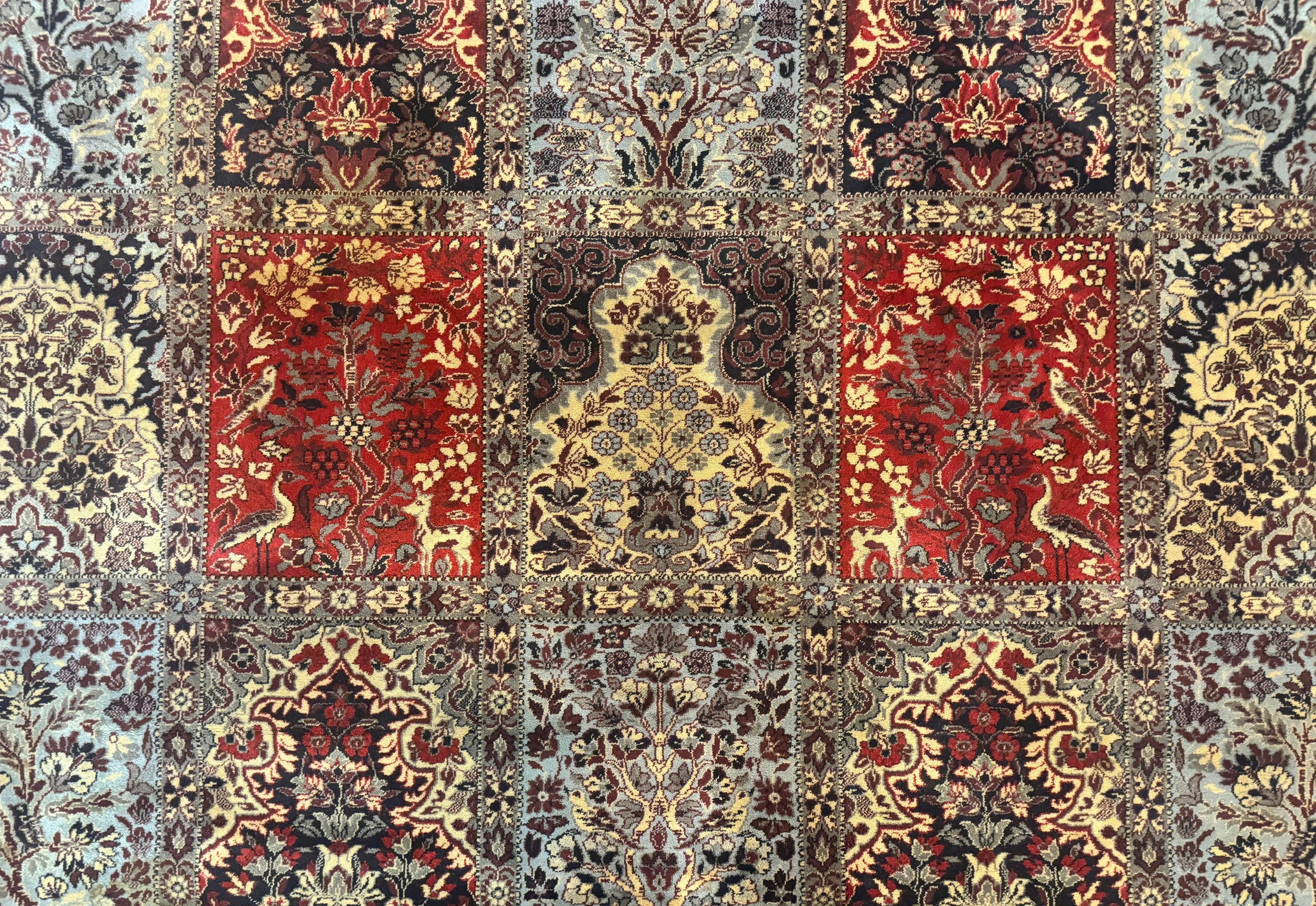 Couristan Rug 10x14, Belgium Power Loomed Carpet, Vintage Wool Oriental Rug, Multicolor Panel Design, 10 x 14 Room Sized Rug