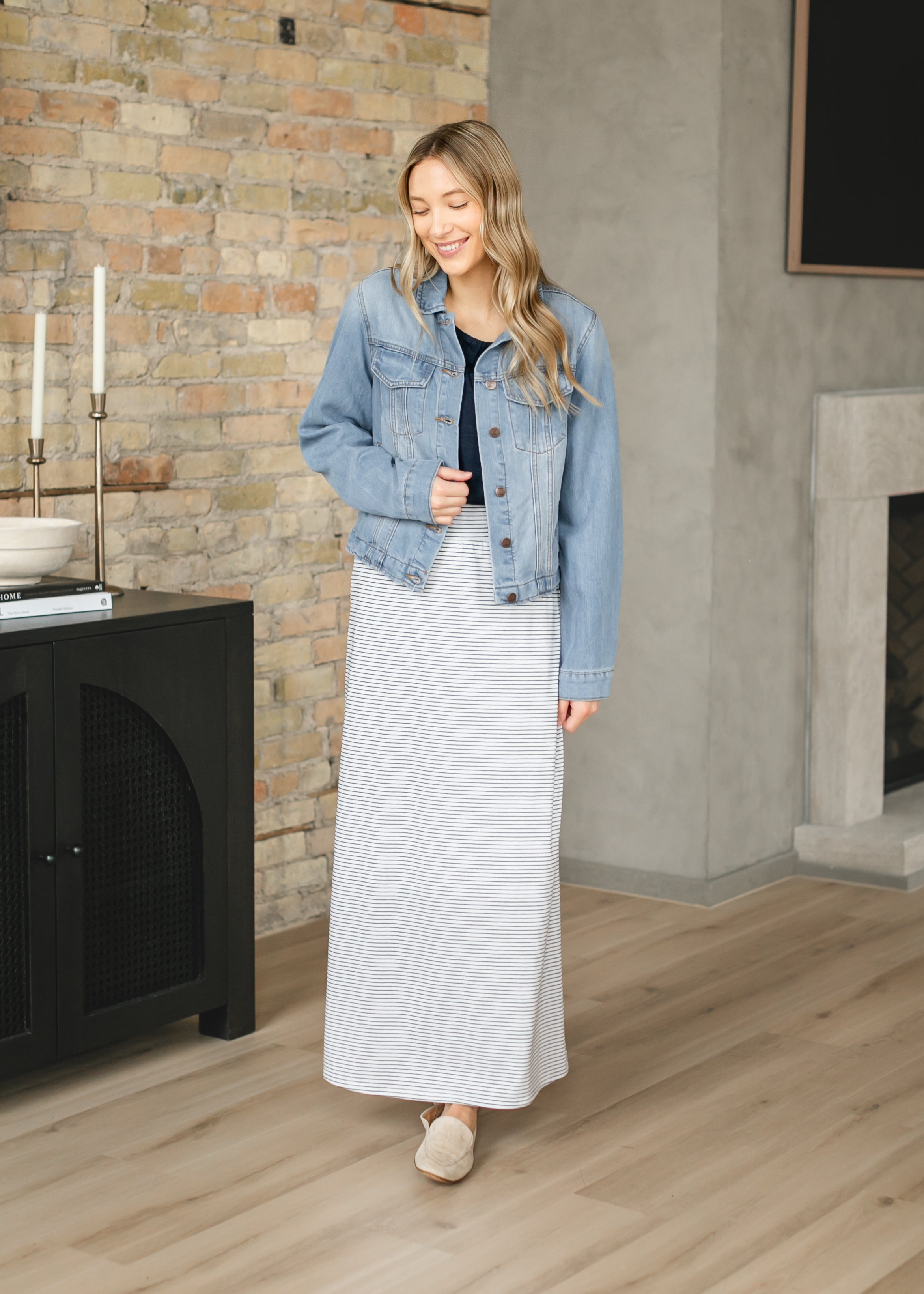 Clarise Striped Premium Knit Maxi Skirt - FINAL SALE