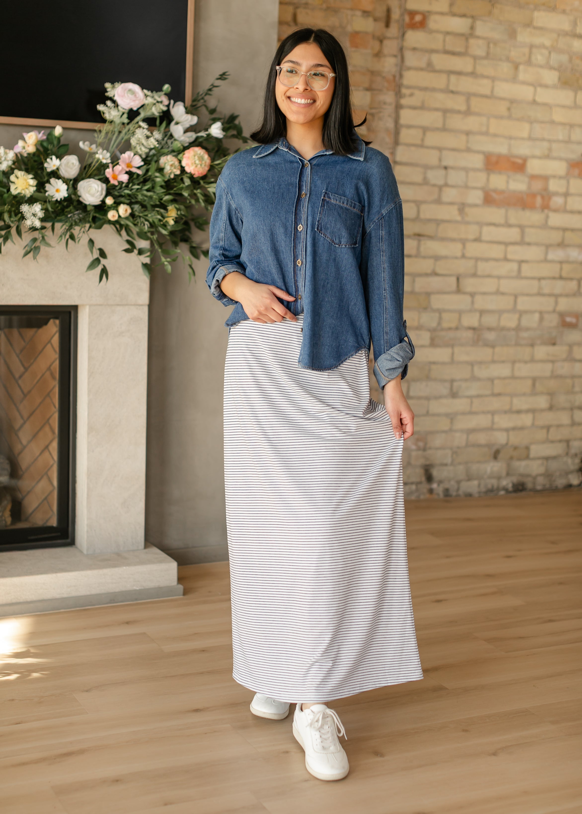 Clarise Striped Premium Knit Maxi Skirt - FINAL SALE