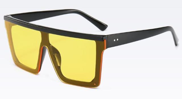 Classic Male Big Black Sunglasses For Men & Women New Fashionable Design New Mirror Pink Square  Oversize Square Sunglasses for Women Men