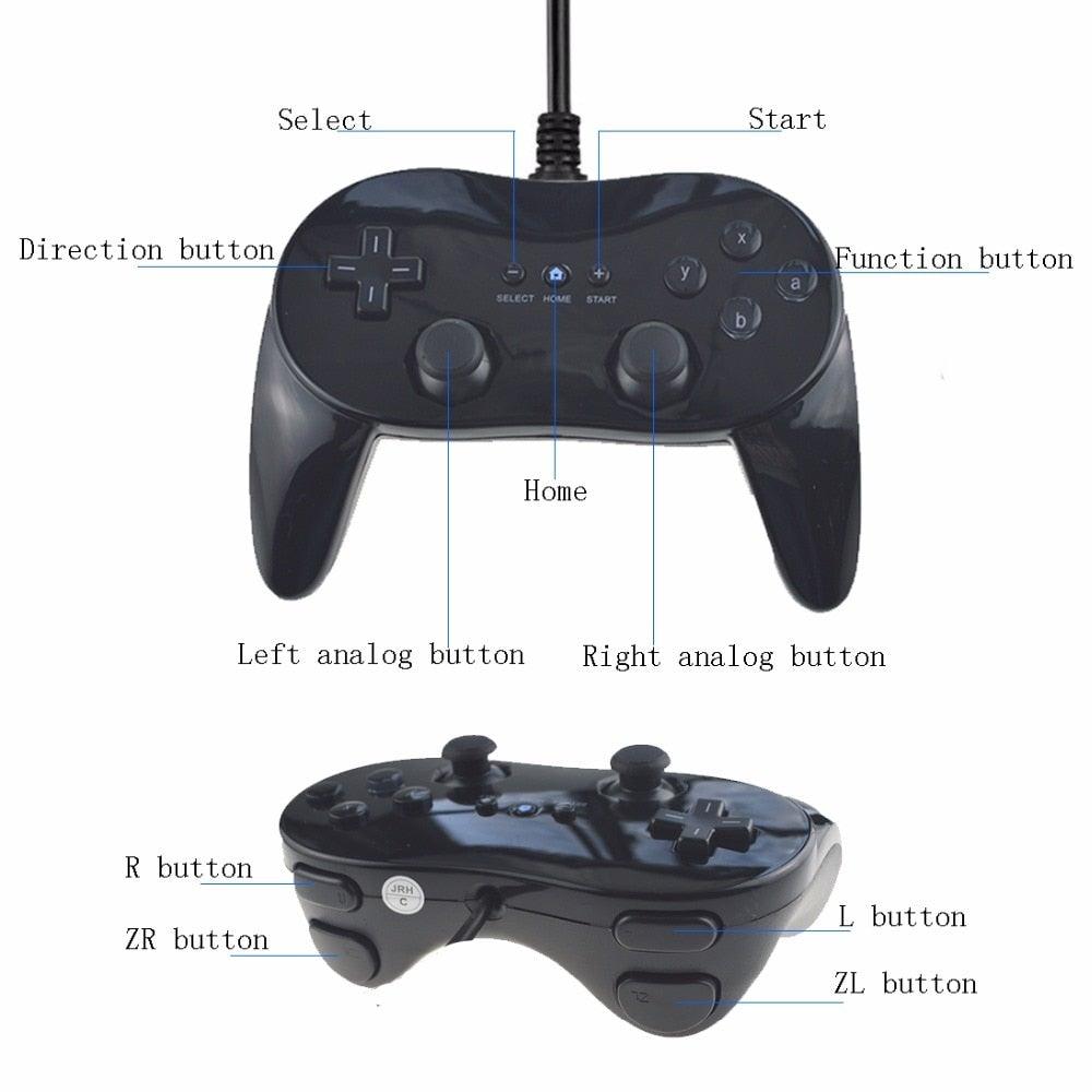 Classic White And Black Wired Pro Remote Game Controller Compatible With PC Laptop