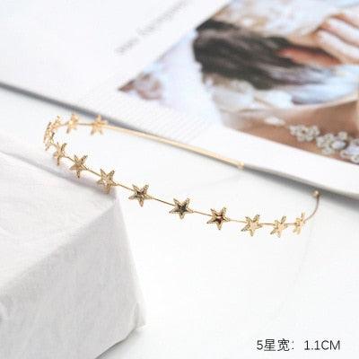Colorful Rhinestone Flower Leaf Hair Hoop Headband Hairband for Women Girls Bezel Hair Band Hair Accessories Flower and Leaves Crown Hair Band for Bride and Bridesmaids