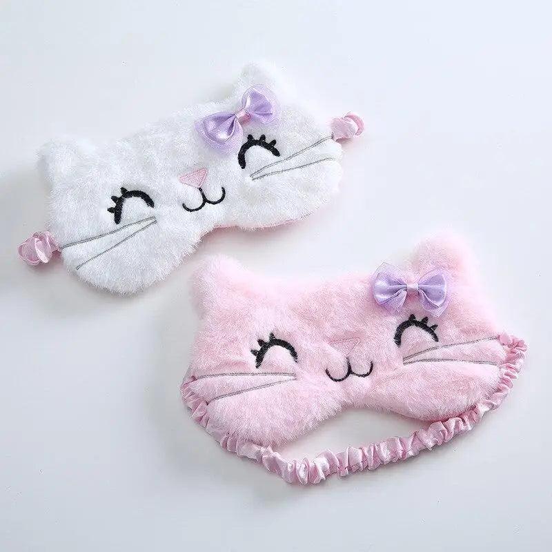 Cute Soft Cat Eye Cover Sleep Mask Comfortable Cartoon Mask Travel Rest Sleeping Aid Eye Patch Sleeping Mask Lightweight Blindfold For Travel