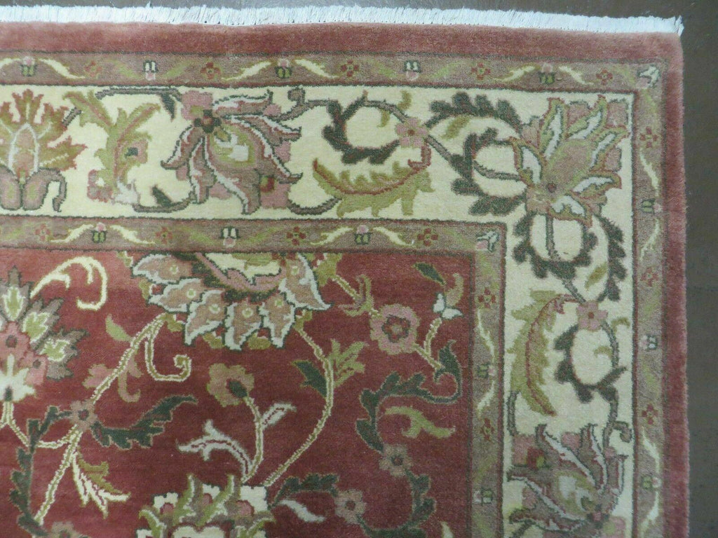 6' X 9' Vintage Handmade Indian Floral Oriental Wool Rug Veg Dyes Nice