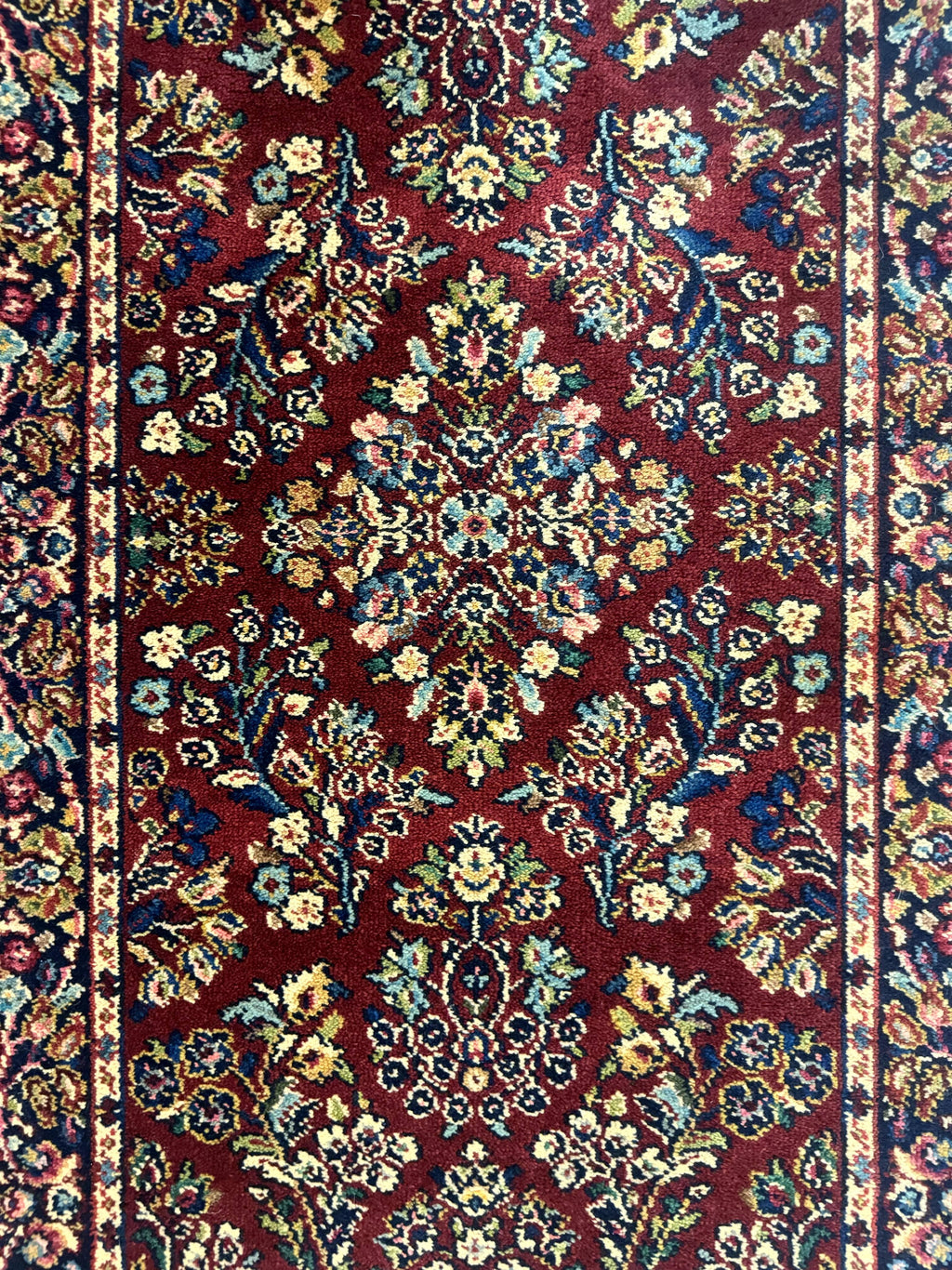 Small Karastan Rug 2.6 x 4 Red Sarouk #785, Karastan Wool Pile Rug, Original 700 Series, Discontinued Vintage Karastan Carpet
