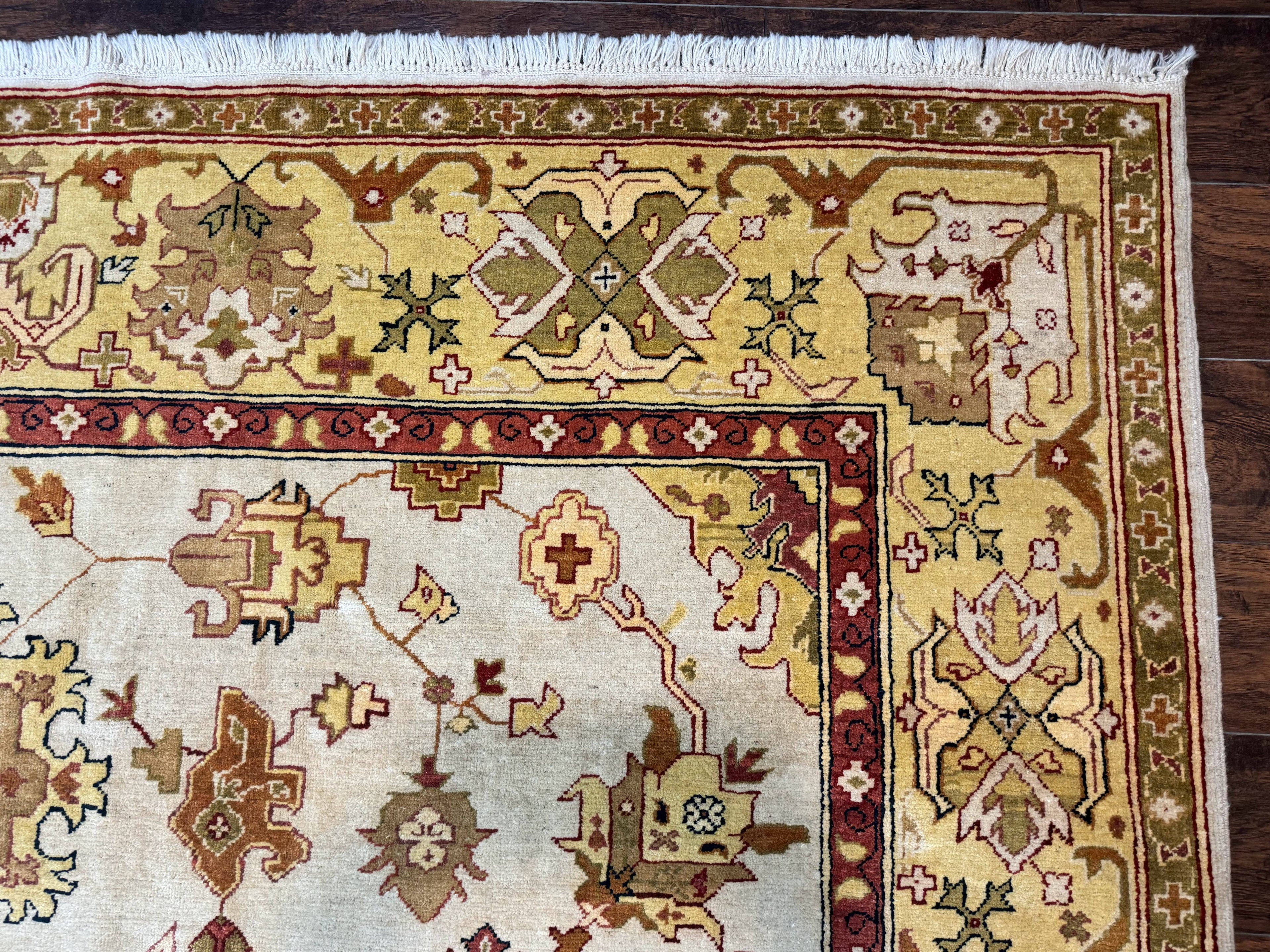 Turkish Oushak Rug 9x12, Oat Color, Wool Carpet